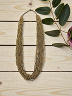 Inhanns Rangsaaz 20-Layer Luxe Long Beaded Only Necklace - Golden Long