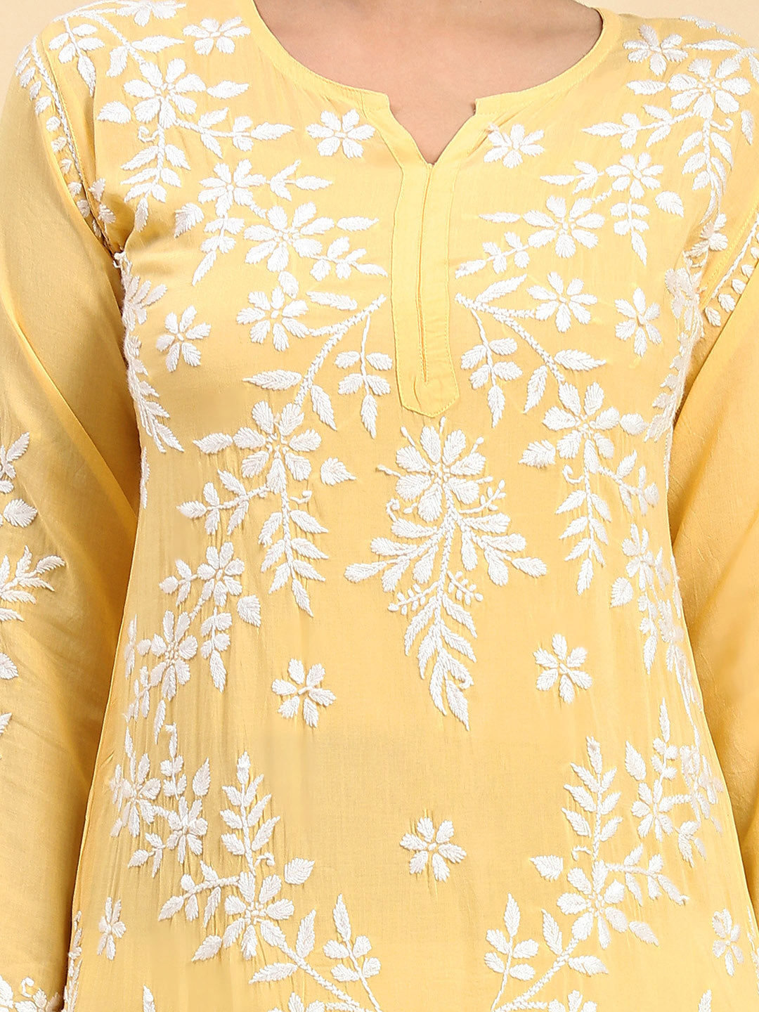 HOUSE OF KARI Ethnic Motifs Embroidered Chikankari Straight Kurta