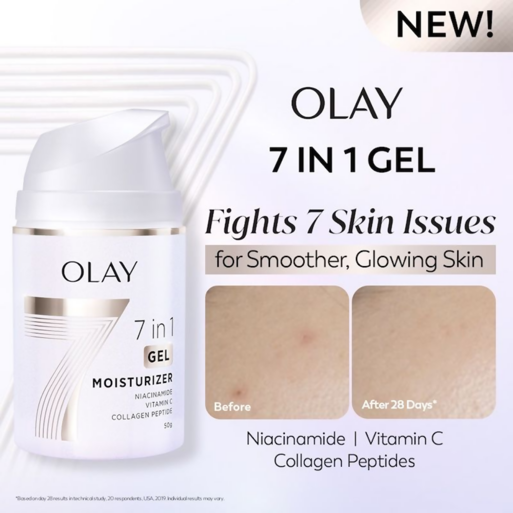 Olay 7in1 Gel Moisturizer with Niacinamide, Vitamin C, Collagen Peptide - Distacart