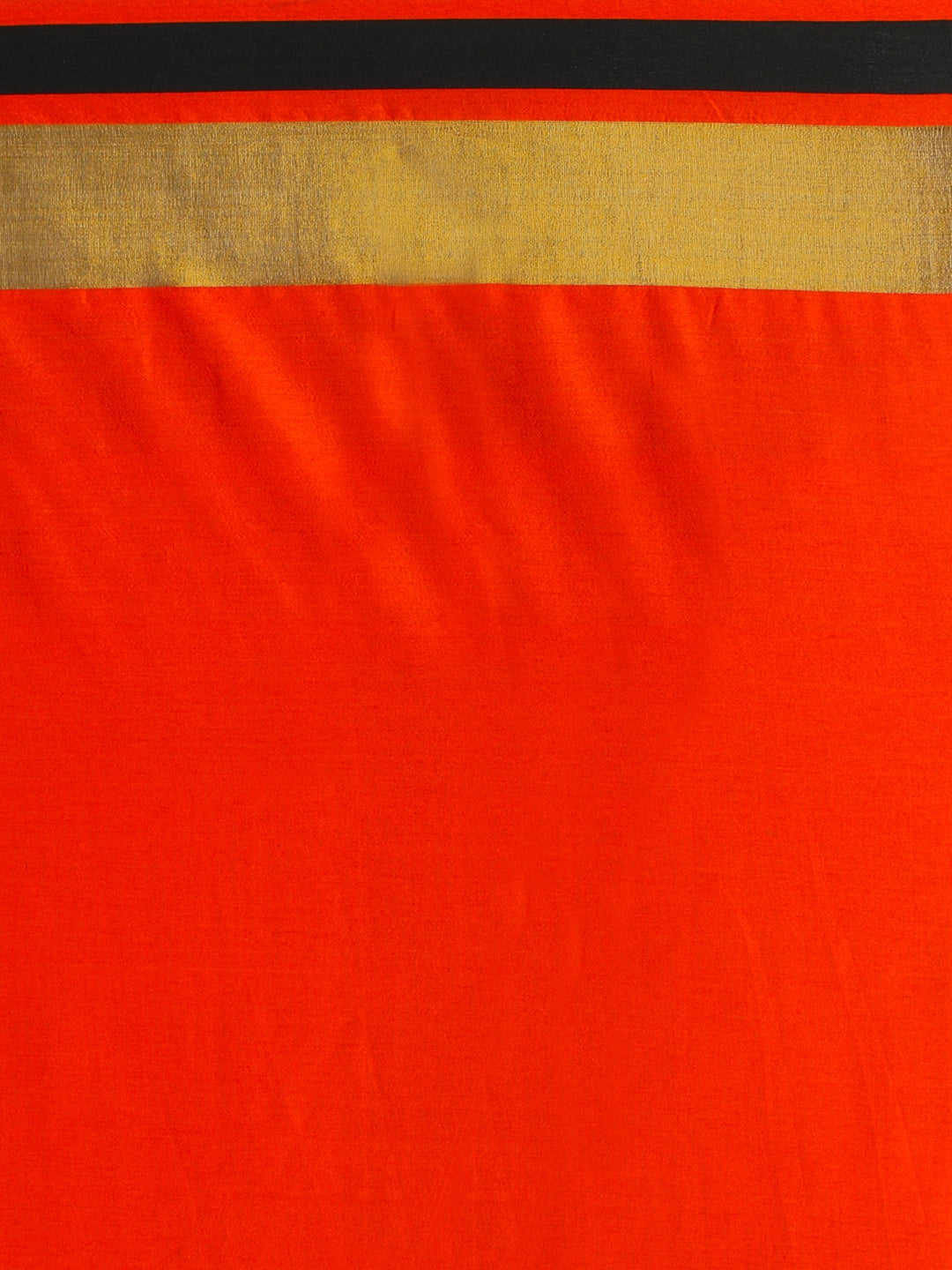 Saree Mall Red & Gold-Toned Silk Cotton Colourblocked Kanjeevaram Saree