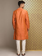 House of Pataudi Jashn Ethnic Motifs Yoke Design Sequinned Kurta