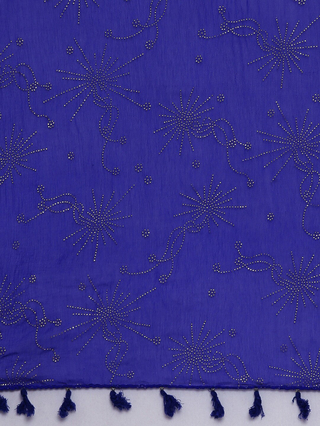 Souchii Blue & Gold-Toned Embellished Dupatta - Distacart