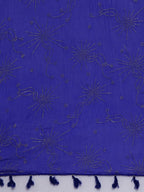 Souchii Blue & Gold-Toned Embellished Dupatta - Distacart