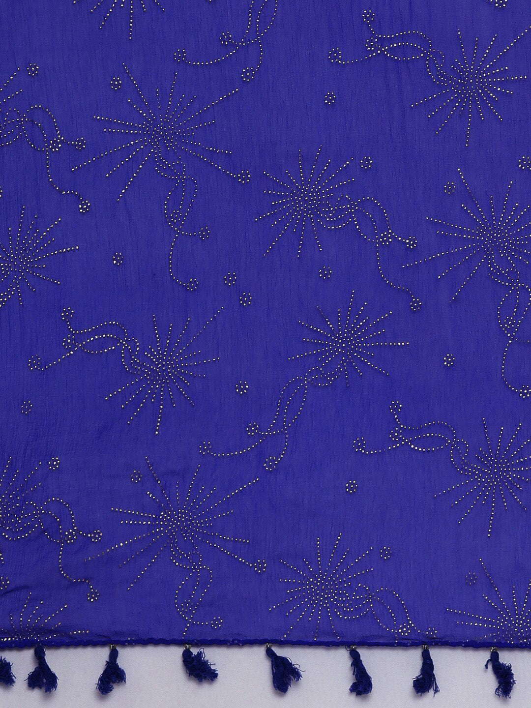 Souchii Blue & Gold-Toned Embellished Dupatta - Distacart