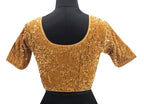 Vamika Brown Velvet Sequence Blouse - Distacart