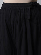 TAG 7 Women Black Flared Ethnic Palazzos