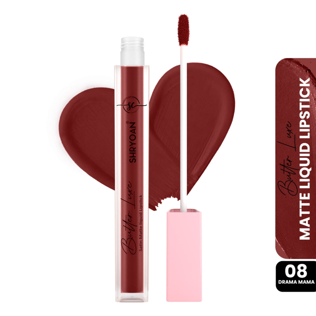 Shryoan Butter Luxe Satin Matte Liquid Lipstick - Drama Mama 08