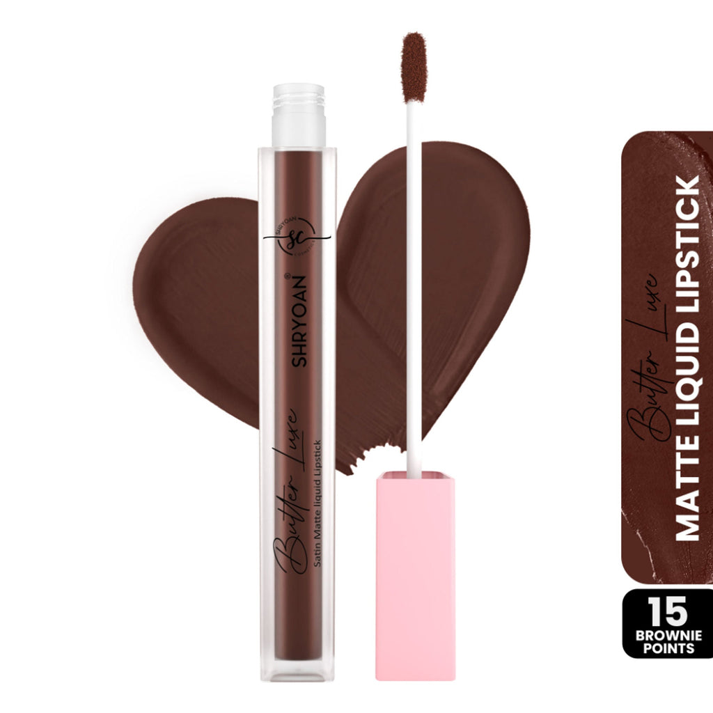 Shryoan Butter Luxe Satin Matte Liquid Lipstick - Brownie Points 15