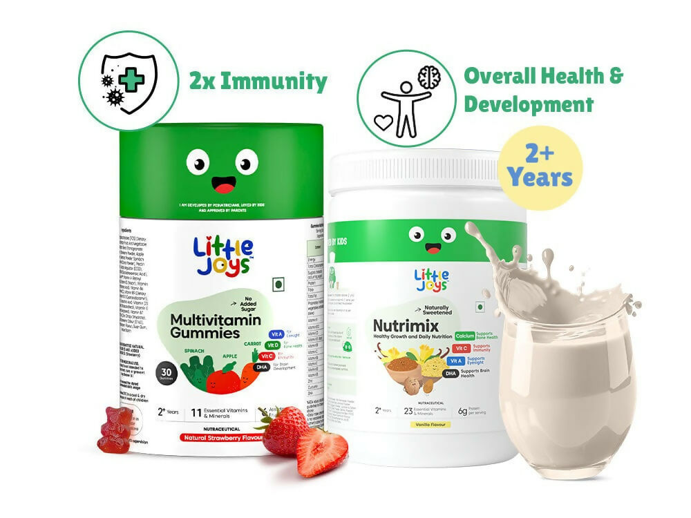 Little Joys Nutrimix Nutrition Powder 2 - 6 yrs + Multivitamin Gummies Combo - Distacart