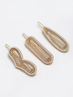 Panash Women Set of 3 Gold-Toned & White Pearls Embellished Bobby Pins - Distacart