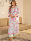 Sangria Floral Printed Pleated A-Line Kurta With Palazzos & Dupatta