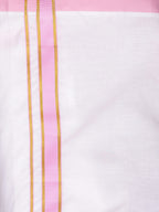 Sethukrishna Boys Pink & White Shirt with Dhoti
