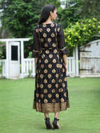 Juniper Women Black Rayon Printed Jacket Style Dress - Distacart