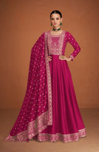 Anaita Pink Designer Embroidered Heavy Premium Silk Anarkali Suit - Distacart