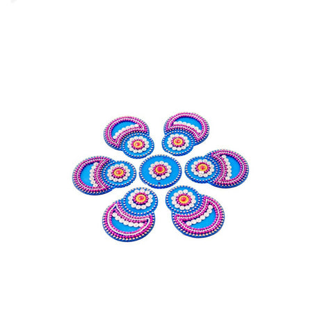 Kundan HandiKrafts Designer Double Round Blue (Baby)