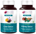 bliss welness combo pack of body kidney liver detox veg tablet 60 each