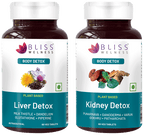 bliss welness combo pack of body kidney liver detox veg tablet 60 each