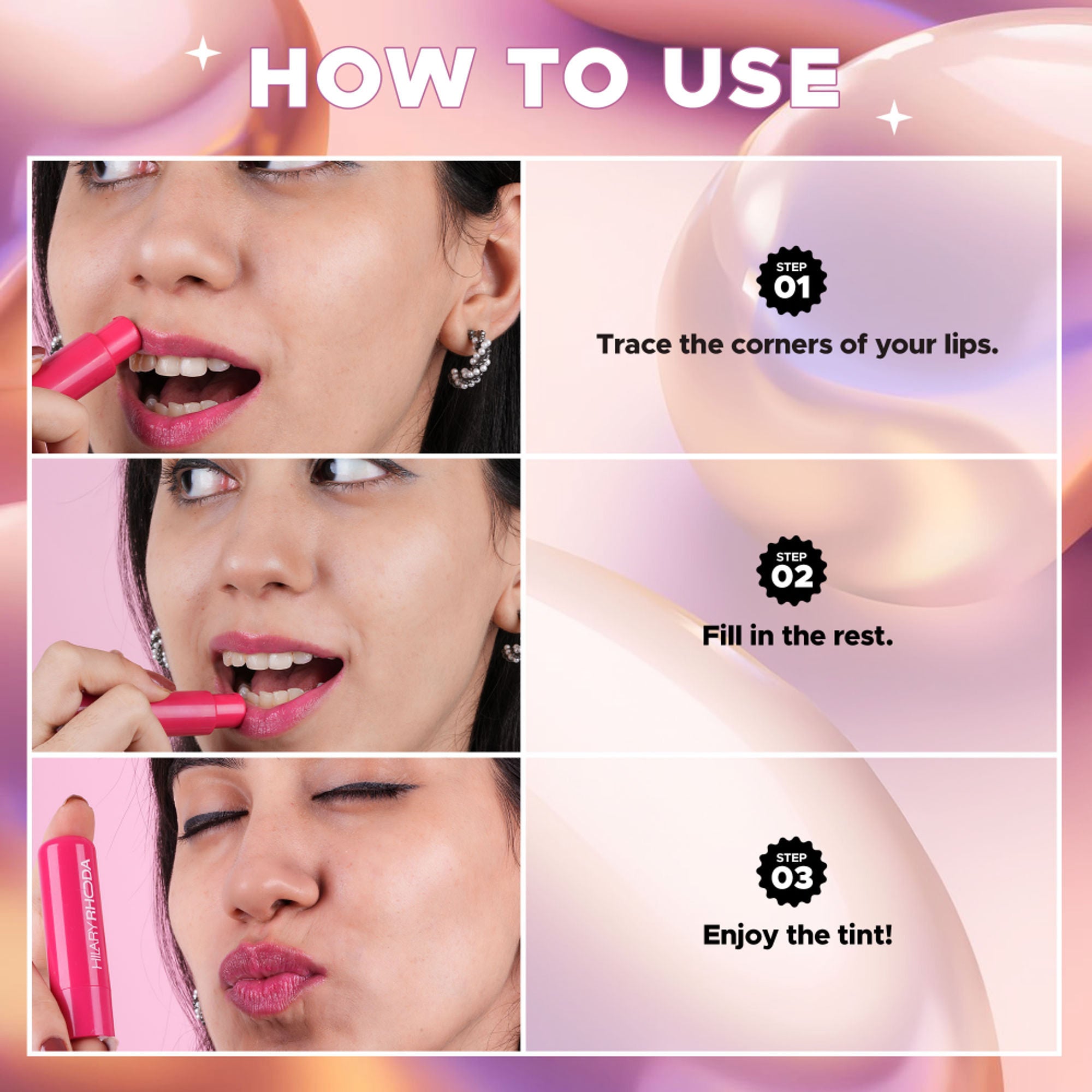 Hilary Rhoda Colour Splash Lip Balm With SPF 15 - Strawberry 03 - Distacart