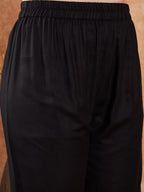 Sangria Black Ethnic Motifs Embroidered Pathani Kurta With Salwar - Distacart