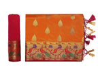 Mimosa Women's Paithani Art Silk Mustard Yellow Saree - Distacart