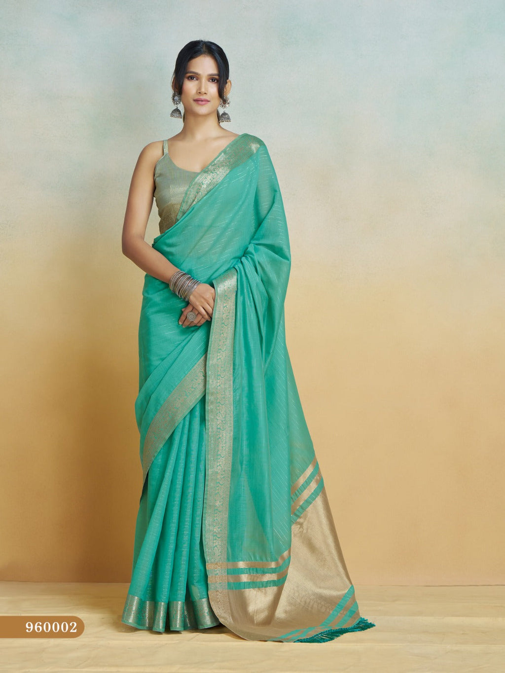 Anaita Mint Handloom Khadi Silk Zari Woven Work Saree With Blouse Piece - Distacart