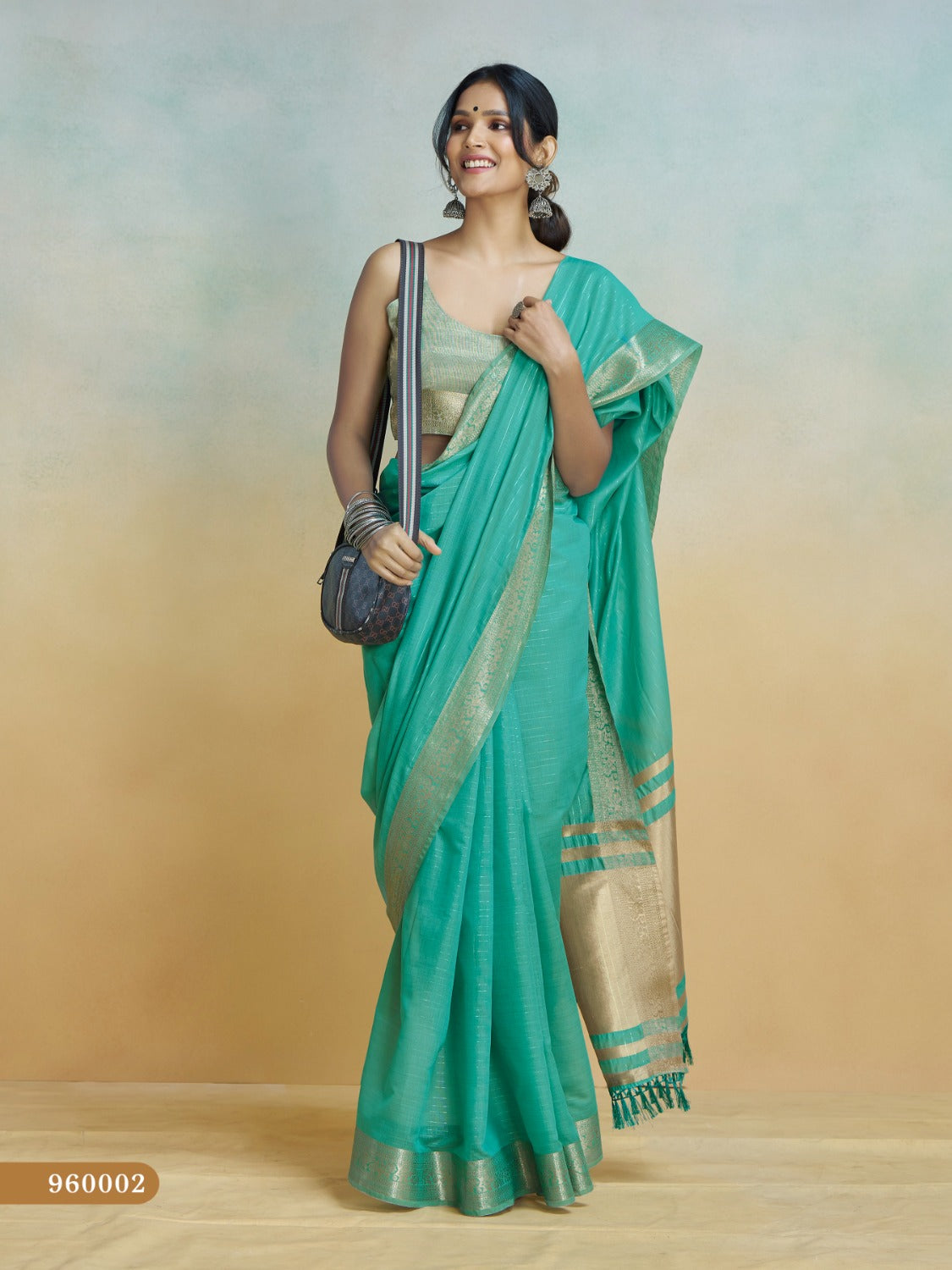 Anaita Mint Handloom Khadi Silk Zari Woven Work Saree With Blouse Piece - Distacart