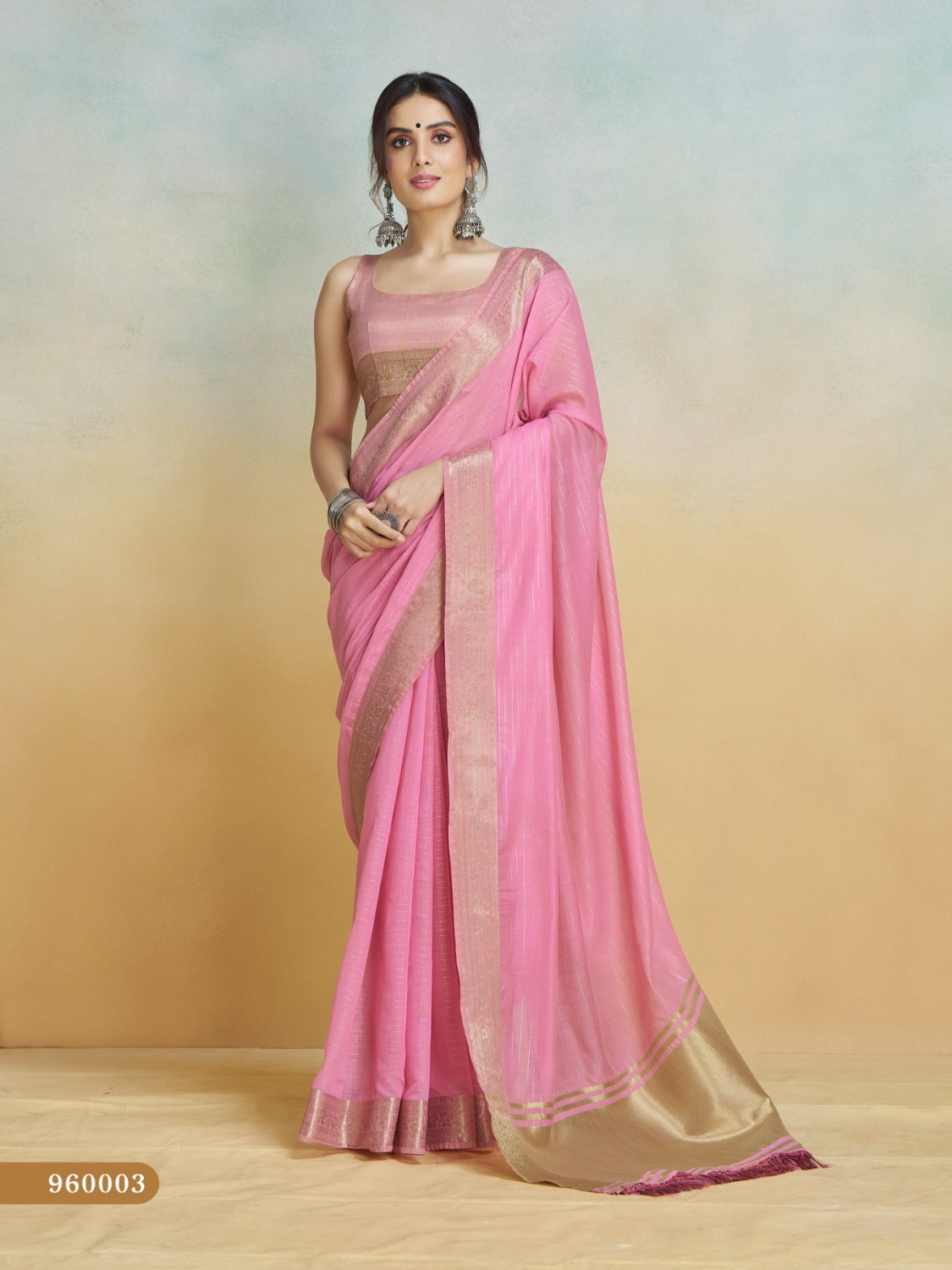 Anaita Pink Handloom Khadi Silk Zari Woven Work Saree With Blouse Piece - Distacart