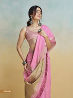 Anaita Pink Handloom Khadi Silk Zari Woven Work Saree With Blouse Piece - Distacart