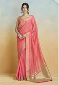 Anaita Red Handloom Khadi Silk Zari Woven Work Saree With Blouse Piece - Distacart