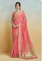 Anaita Red Handloom Khadi Silk Zari Woven Work Saree With Blouse Piece - Distacart