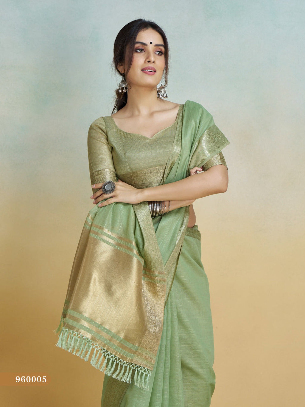 Anaita Olive Handloom Khadi Silk Zari Woven Work Saree With Blouse Piece - Distacart