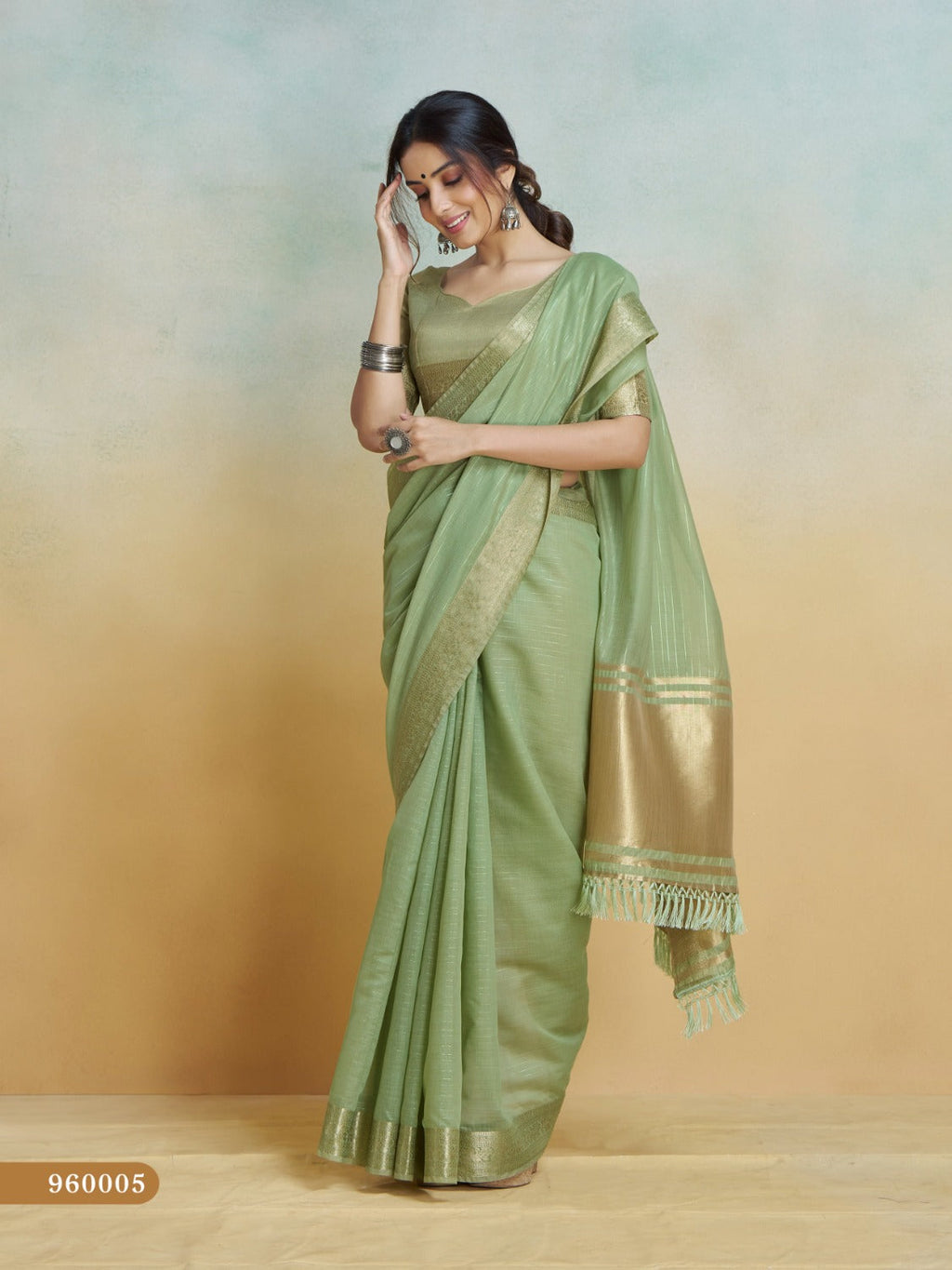 Anaita Olive Handloom Khadi Silk Zari Woven Work Saree With Blouse Piece - Distacart
