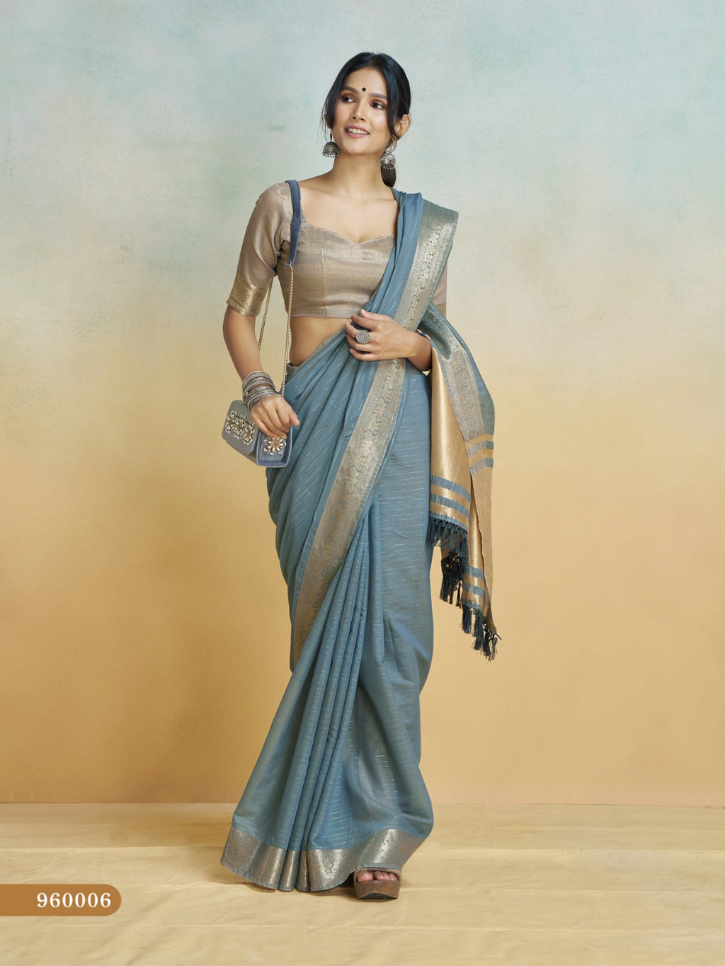 Anaita Blue Handloom Khadi Silk Zari Woven Work Saree With Blouse Piece - Distacart
