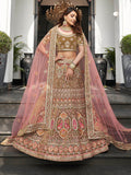 Myra Olive Green Velvet Embroidered Designer Lehenga