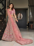 Myra Mauve Velvet Embroidered Designer Lehenga