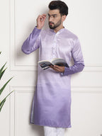 Sojanya Woven Design Mandarin Collar Silk Cotton Kurta