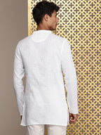 House of Pataudi Ethnic Motifs Embroidered Thread Work Pure Cotton Jashn Kurta