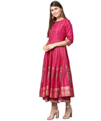 Juniper Women Fuchsia Shantoon Printed Layered Dress - Distacart