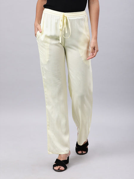 Souchii Cream-Coloured Liva Palazzos