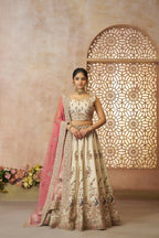 Kesar Fab White Zari Silk Hand_Woven Lehenga