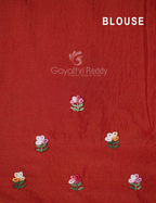 Vibrant Bright Red With Floral Motifs Pure Dola Silk Saree By Gayathri Reddy Designer Studio