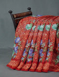 Shades of Tomato Mix Orange Colour Floral Design Semi Chanderi Saree By Gayathri Reddy Designer Studio