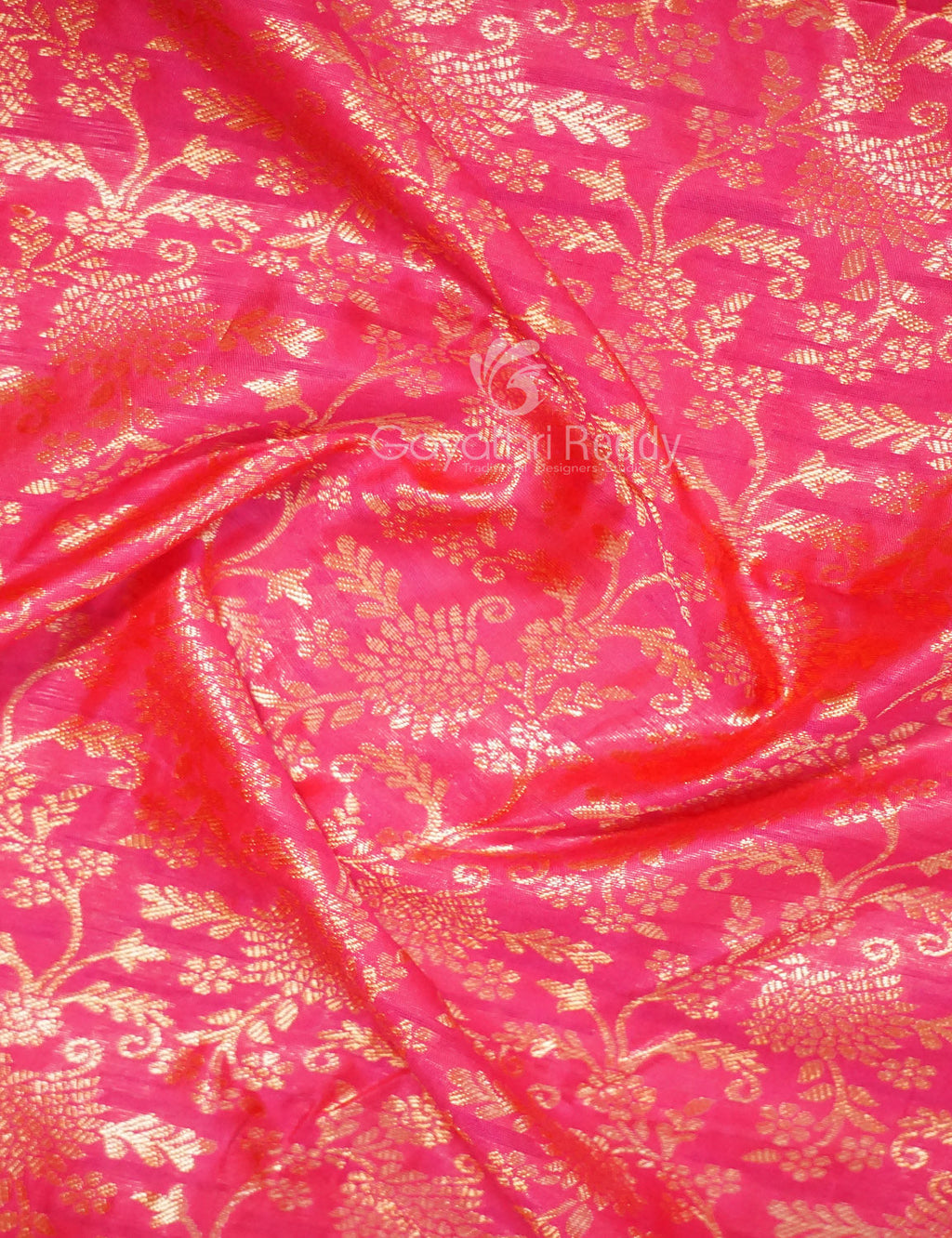 Shades of Peach Pink Floral Designbanaras Semi Silk Saree By Gayathri Reddy Designer Studio
