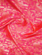 Shades of Peach Pink Floral Designbanaras Semi Silk Saree By Gayathri Reddy Designer Studio
