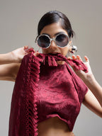 Tikhi Imli Maroon Woven Design Saree - Distacart