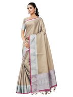 Mimosa Women's Banarasi Art Silk Brown Saree - Distacart