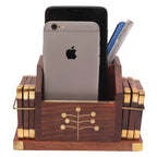 Nizalia Wooden Coaster And Pen Holder
