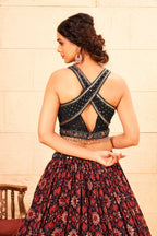 Maroon Faux Georgette Sequence work Lehenga Choli with Dupatta - Dhvani