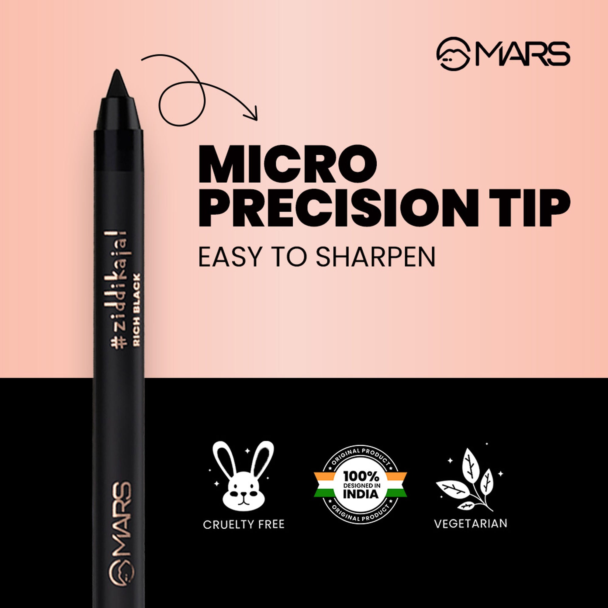 MARS Cosmetics Ziddi Kajal - Black