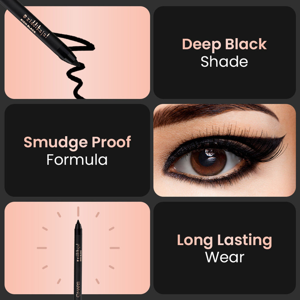MARS Cosmetics Ziddi Kajal - Black